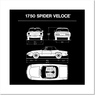 1750 SPIDER VELOCE - technical data Posters and Art